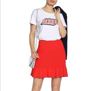 Sandro Skirt! Amazing red coral color ! New With T